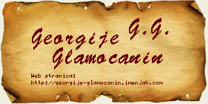 Georgije Glamočanin vizit kartica